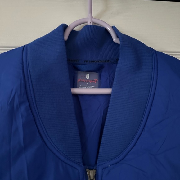 New Free People Movement Midnight Moon Solid Bomber Jacket Cobalt Blue XS/S/M - Picture 10 of 11